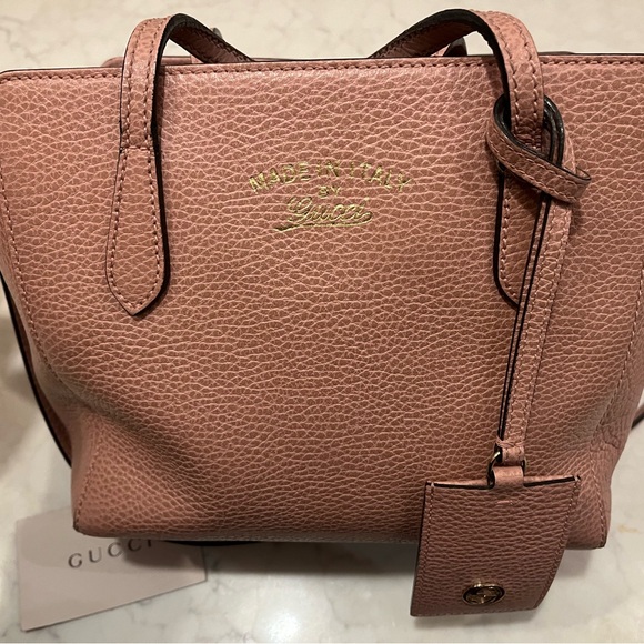 GUCCI Swing Pink Mini Tote Crossbody - Picture 8 of 14